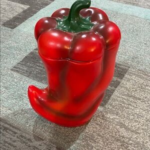 Red Pepper Shaped Cookie Jar